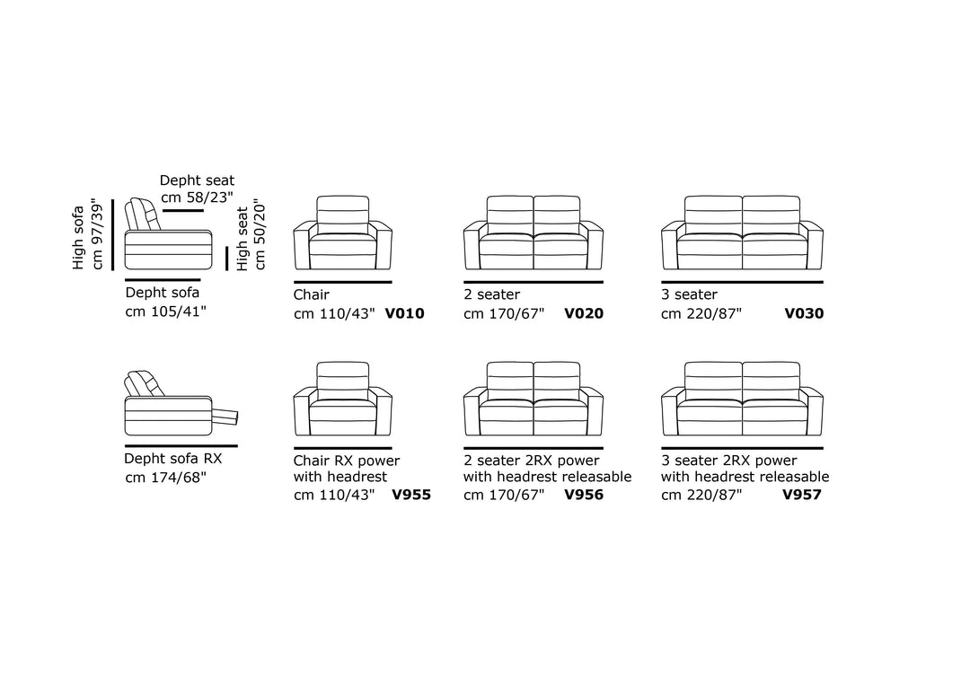 High-quality Torino Leather Reclining Sofa 