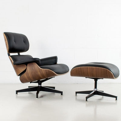 Charles Leather Lounge Chair and Ottoman