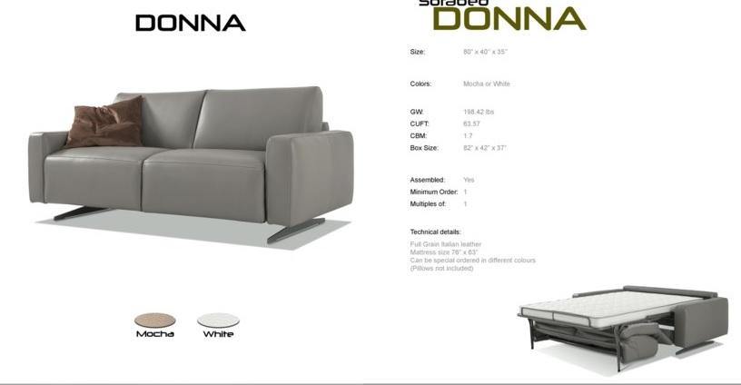 PB-26DON Leather Sofa Bed - Palma-Brava