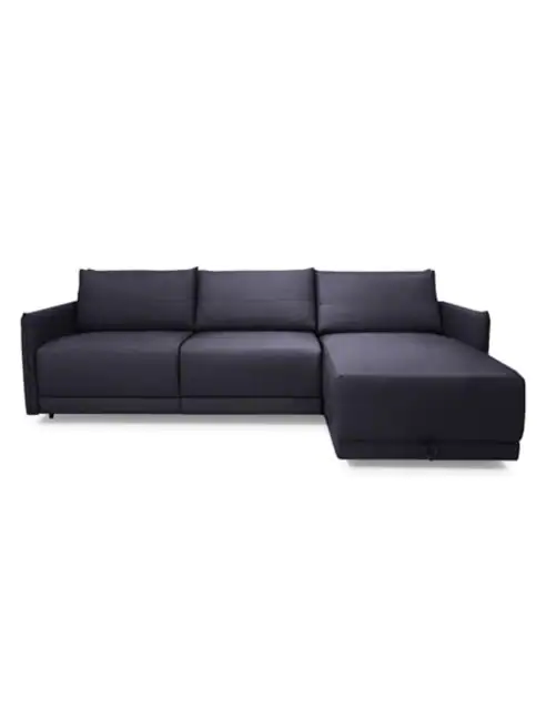 PB-09LUC Leather Sectional with Sofa Bed and Storage-Palma-Brava