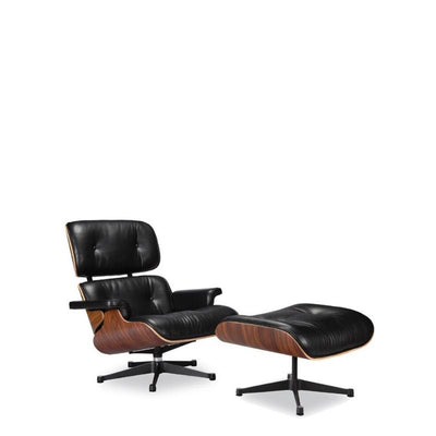 East Leather Lounge Chair with Ottoman
