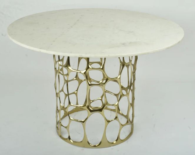 PB-11MAR Round Dining Table - Marble Top