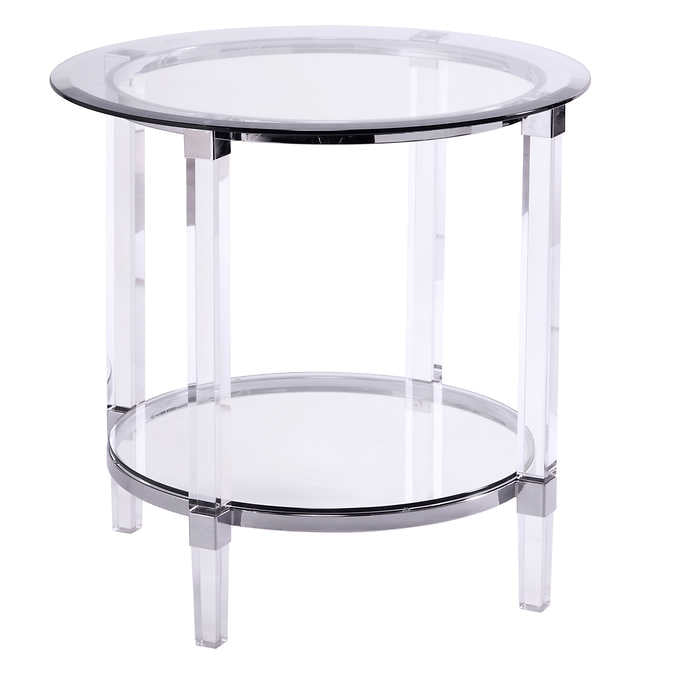 PB-21-3656 Acrylic Round End Table-Palma-Brava