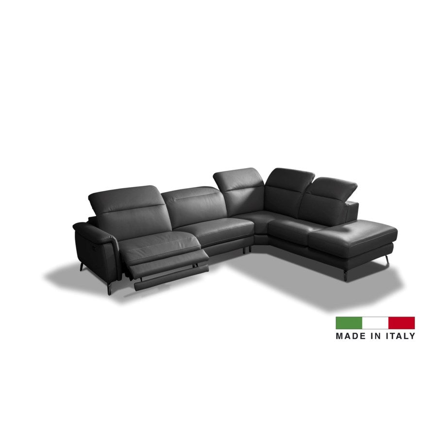 PB-26 Oxford Leather Sectional - 1 Power Recliner