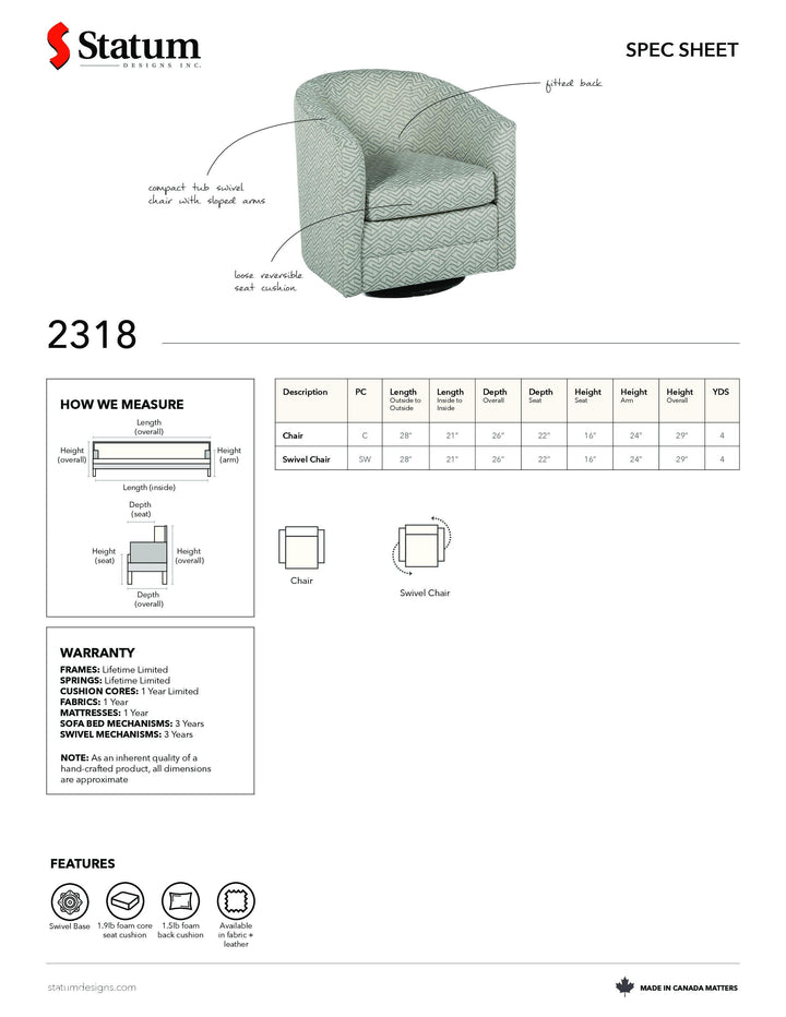 2318 Swivel Chair-Palma-Brava