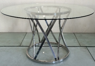 PB-17-RW1939 Round Glass Dining Table-Palma-Brava