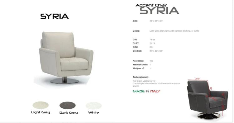 PB-26 Syria Leather Swivel Chair