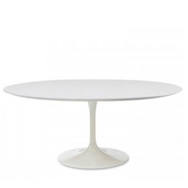 Hi Gloss White Oval Dining Table