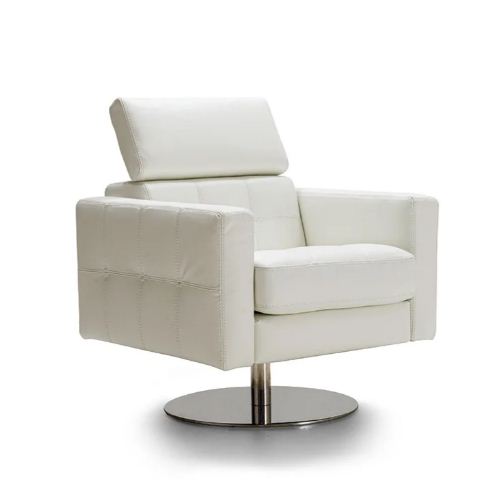 PB-26 Milo Leather Swivel Accent Chair